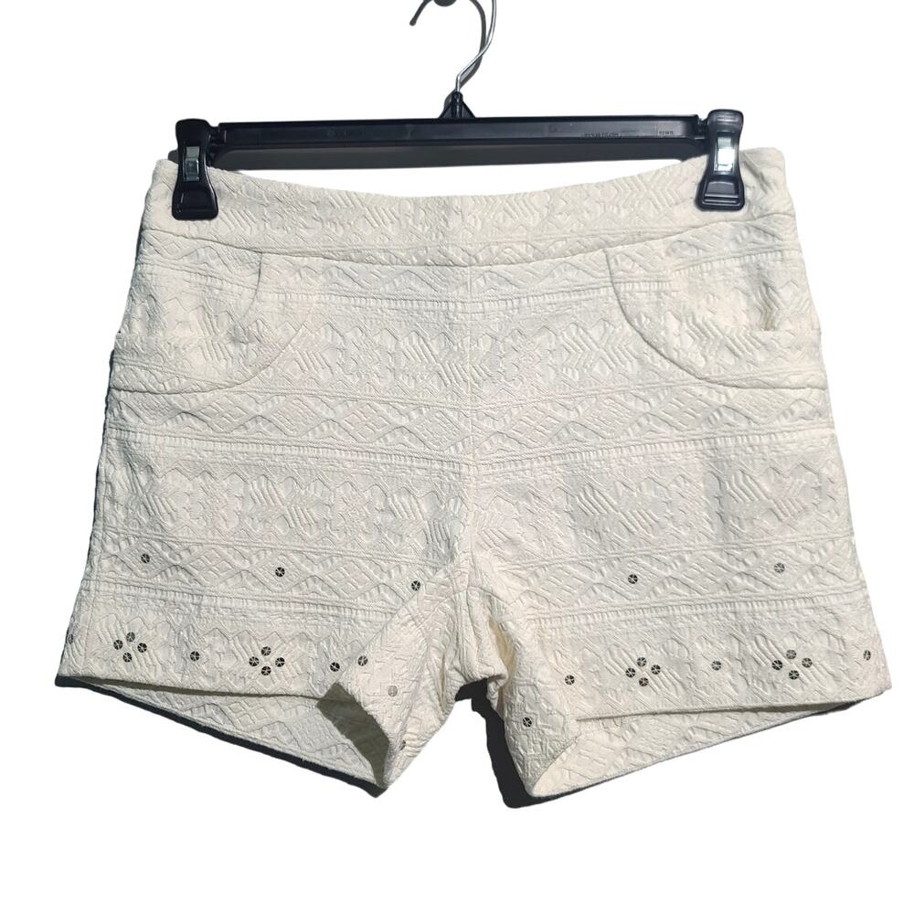 Anthropologie Elevenese Beyza Textured Sequin Chino Shorts